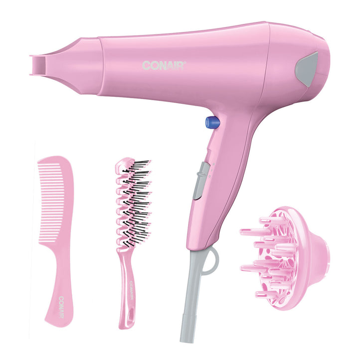 Secadora Conair 1875W Cerámica-Turmalina Rosa con Cepillos