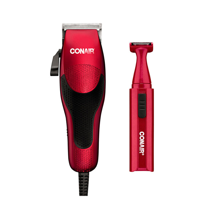 Juego De Peluquería 27 Piezas Y Recortadora Roja