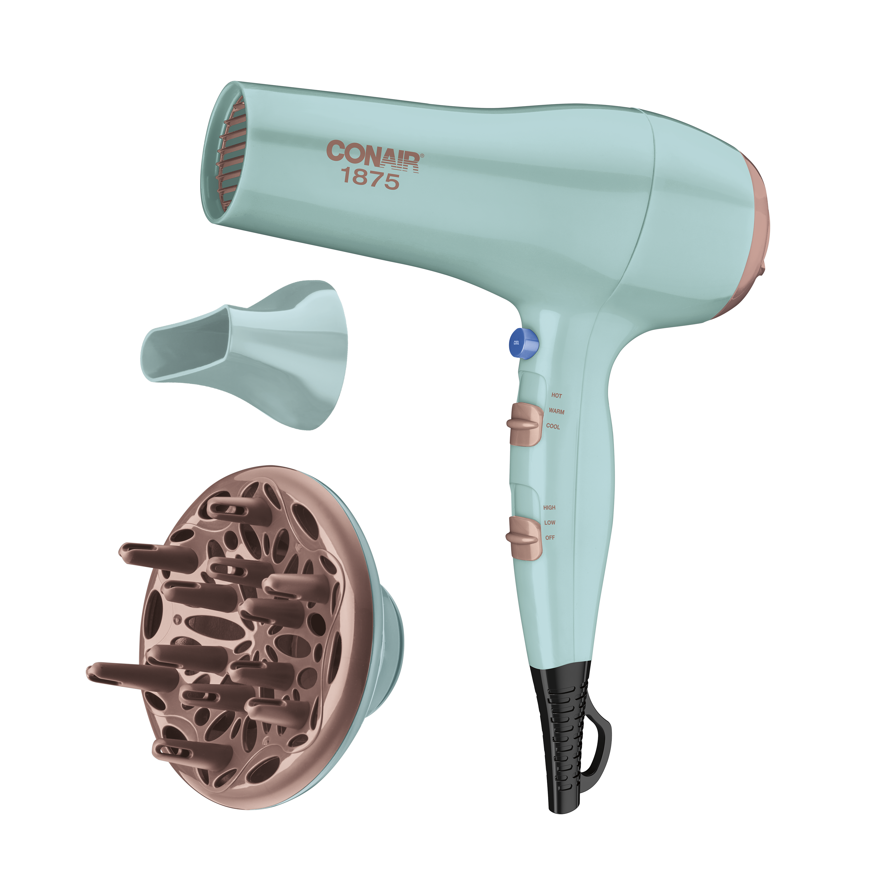 Secadora Conair Natural Infusion Doble Cerámica, Aceite de Aguacate y Coco 1875W Menta