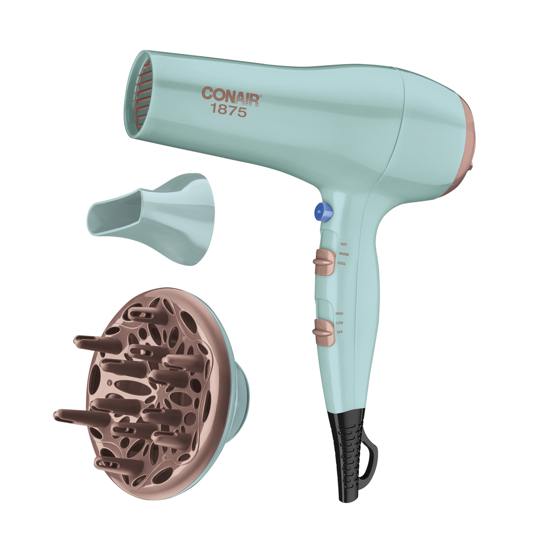 Secadora Conair Natural Infusion Doble Cerámica, Aceite de Aguacate y Coco 1875W Menta