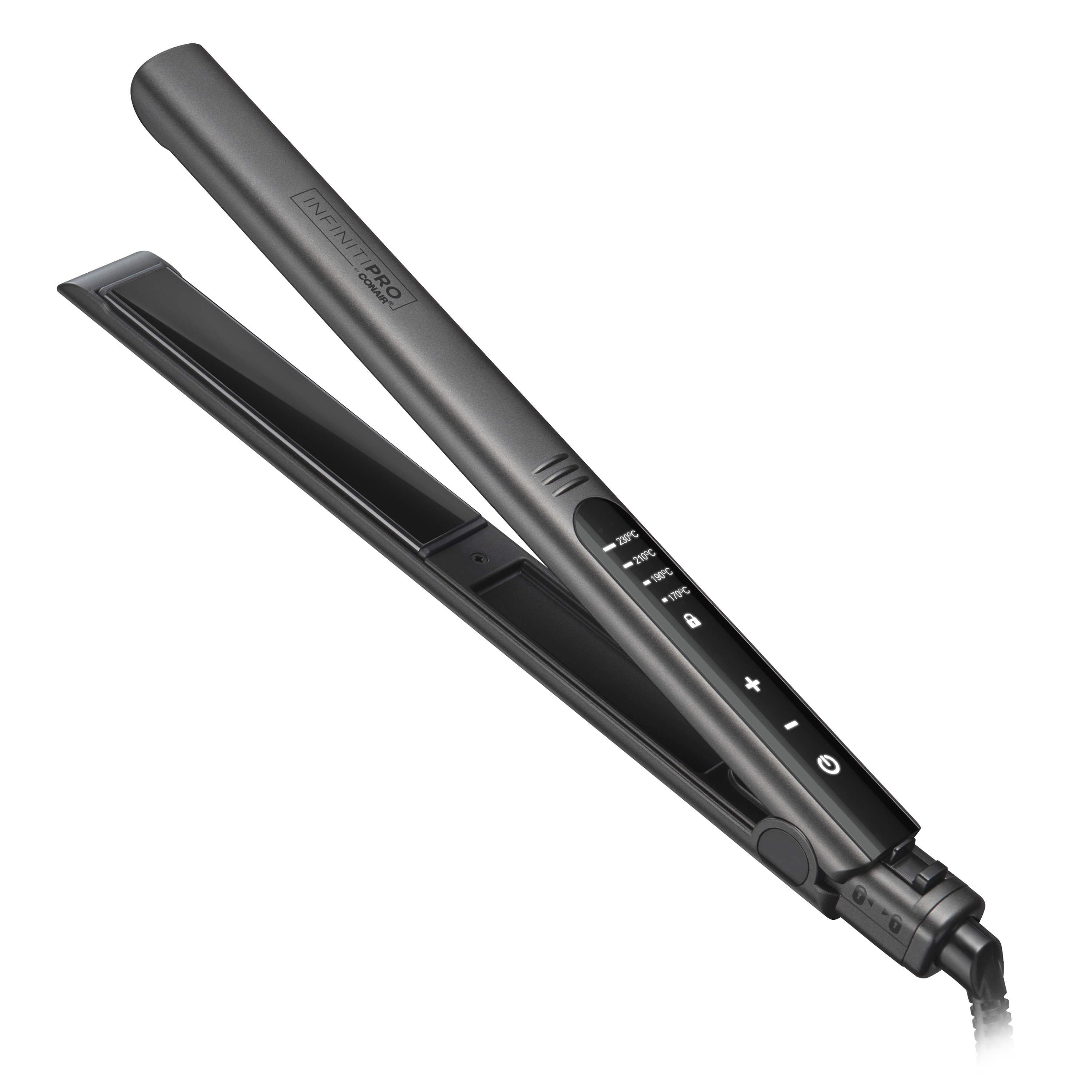 Alaciadora InfinitiPro by Conair Digital Touch Cerámica y Titanio Negra