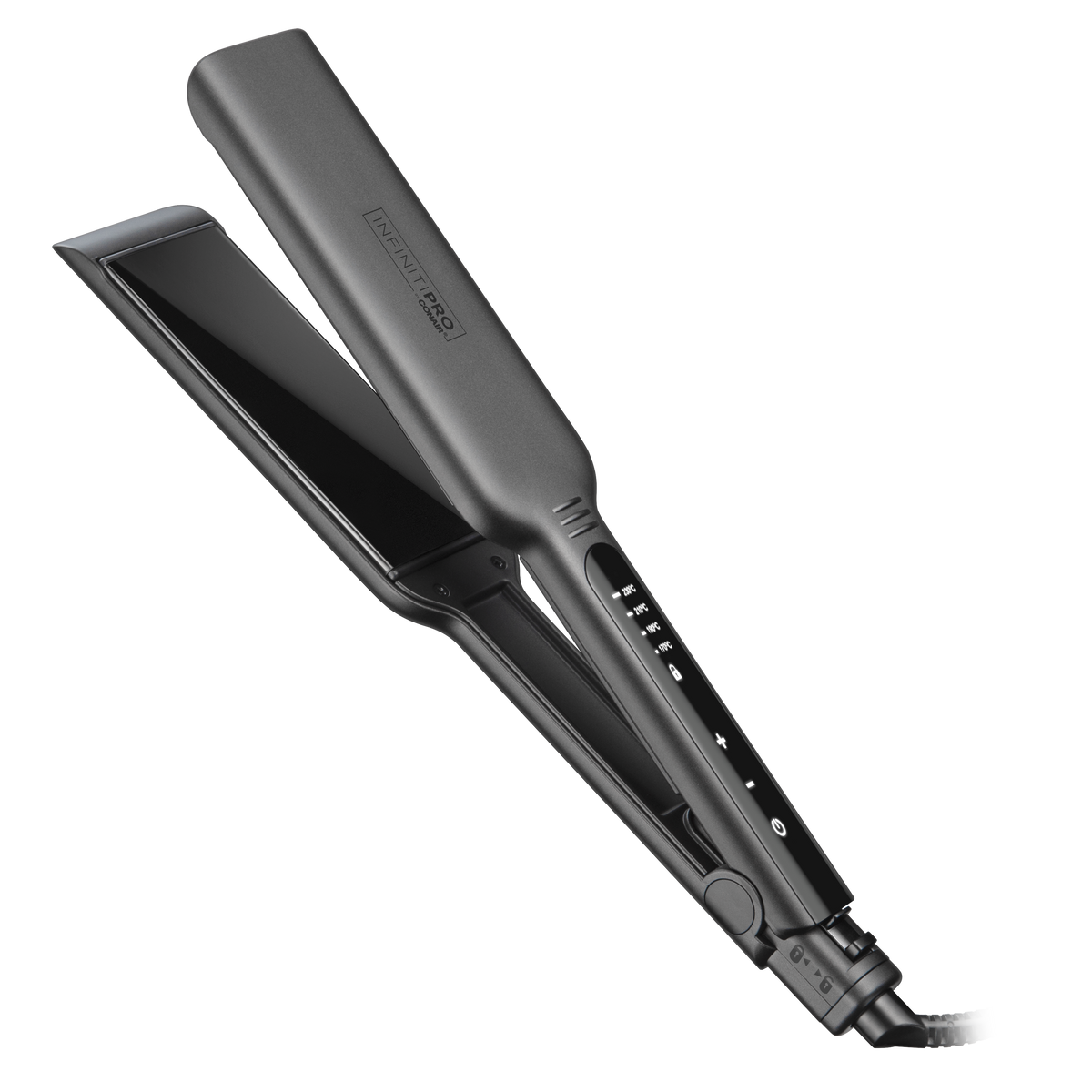 Alaciadora Extra-ancha InfinitiPro by Conair Digital Touch Cerámica y Titanio Negra