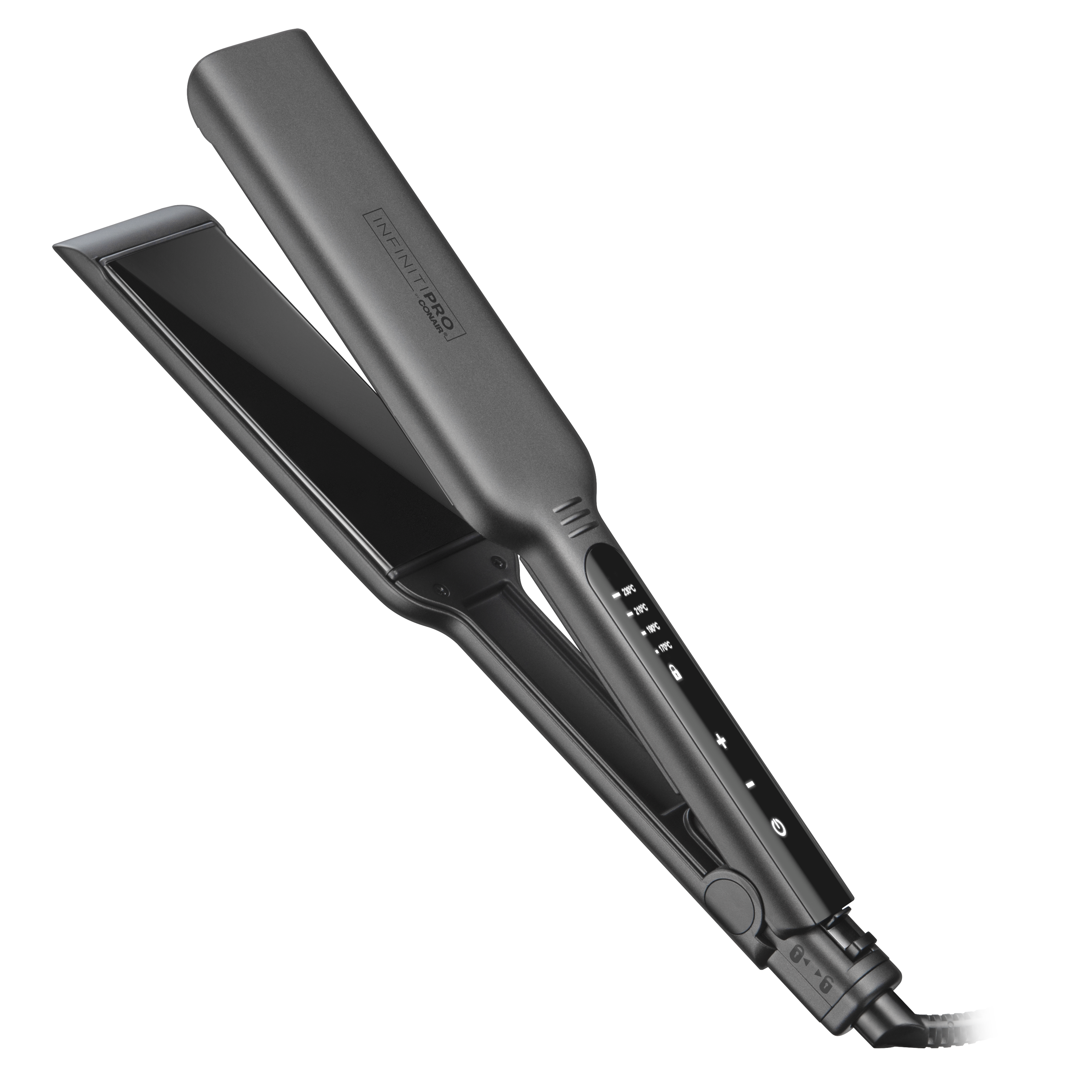 Alaciadora Extra-ancha InfinitiPro by Conair Digital Touch Cerámica y Titanio Negra