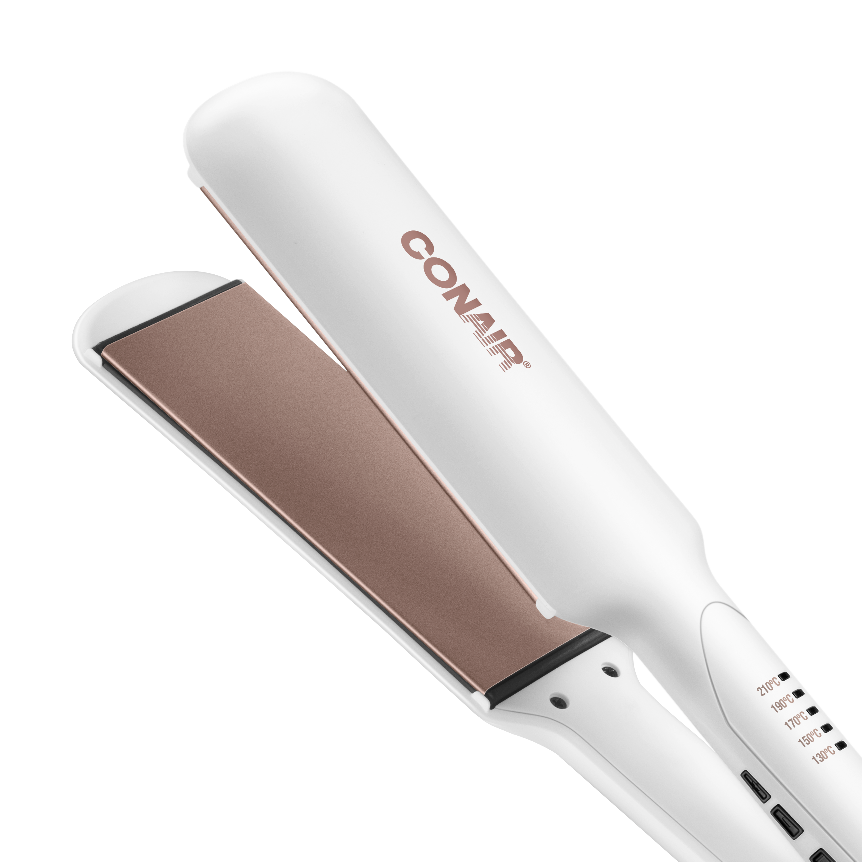 Alaciadora 2" Blanca Con Placas Rose Gold Doble/Cerámica Doble Cerámica Conair