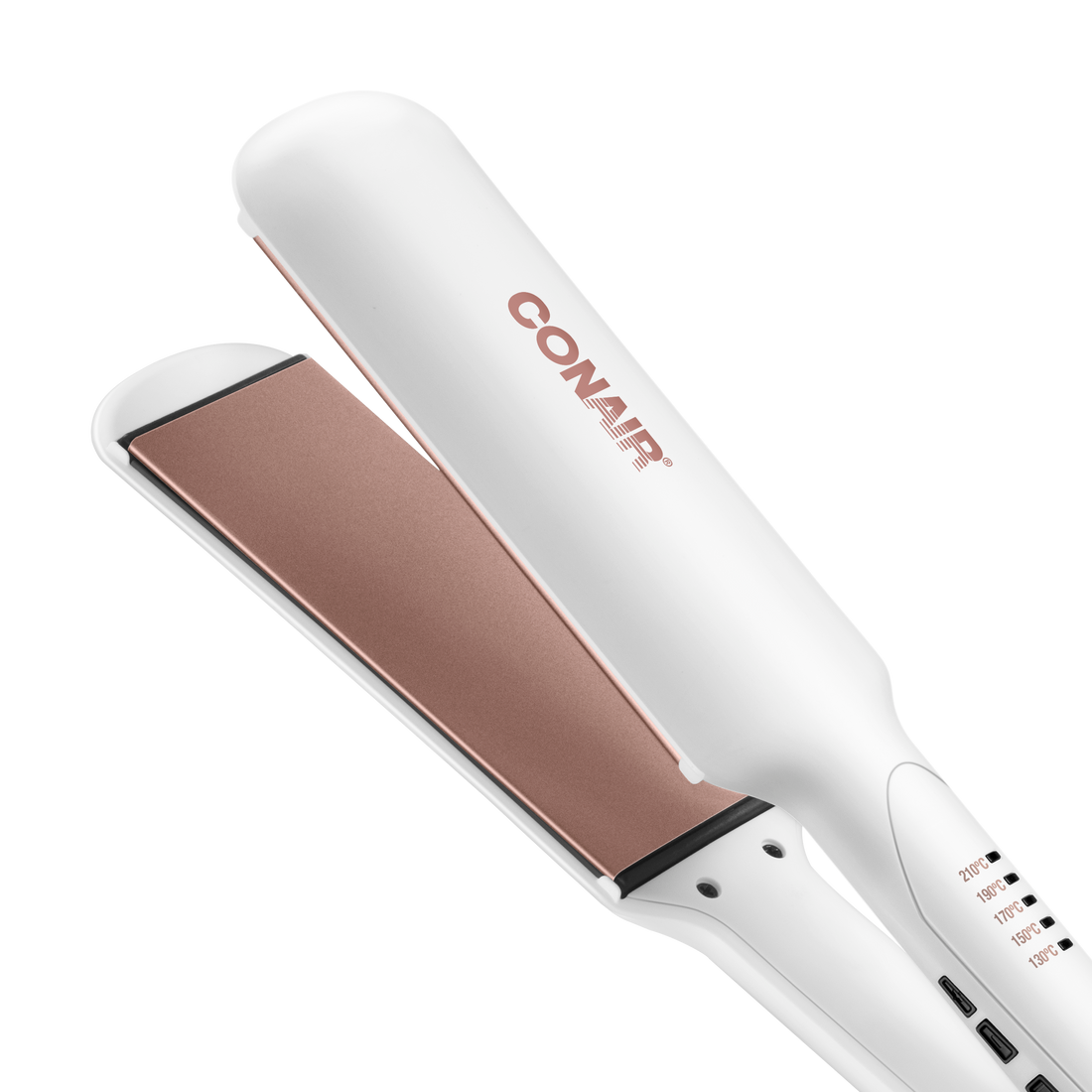 Alaciadora 2" Blanca Con Placas Rose Gold Doble/Cerámica Doble Cerámica Conair