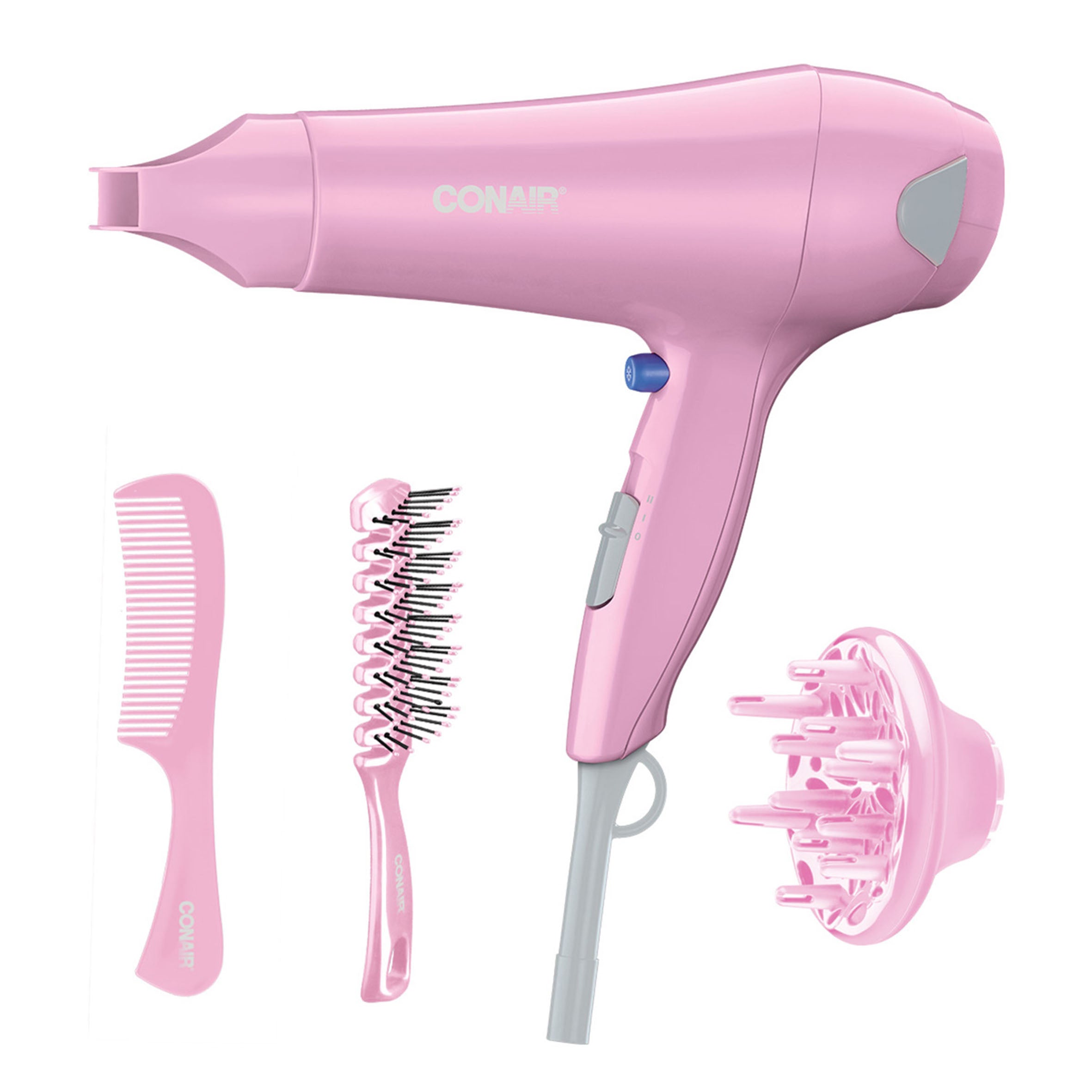 Secadora Conair 1875W Cerámica-Turmalina Rosa con Cepillos