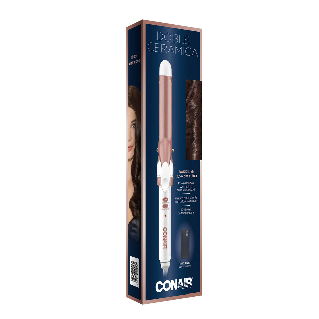 Conair Tenaza de Cabello Doble Cerámica 1 In