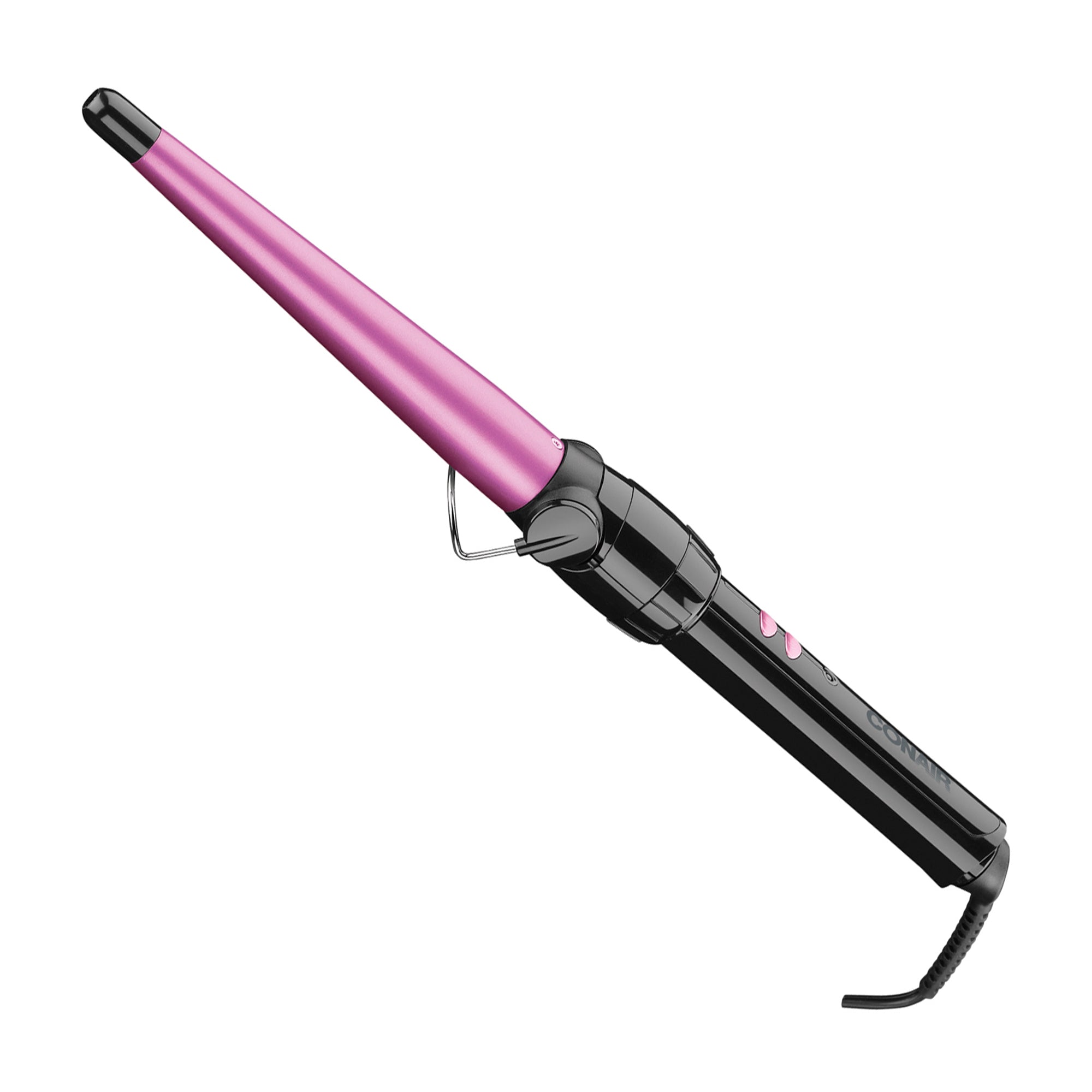 Conair Ferro Rizador Doble Cerámica Cónico 1/2"–1" Color Rosa con Negro