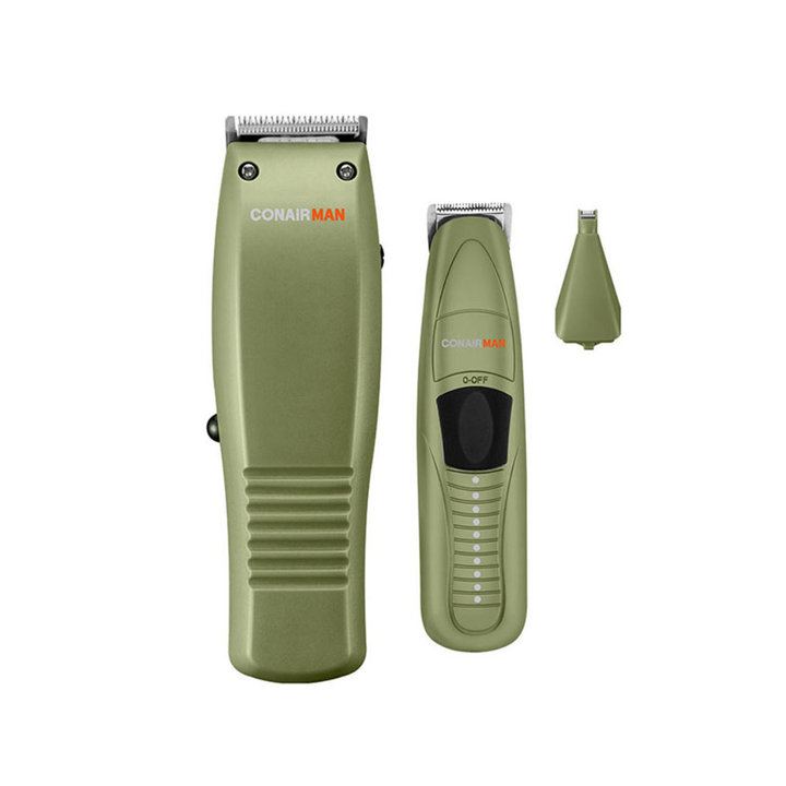 Conair Man Recortadora 3 en 1 para Cabello, Barba y Bigote de 20 Piezas - Color Verde