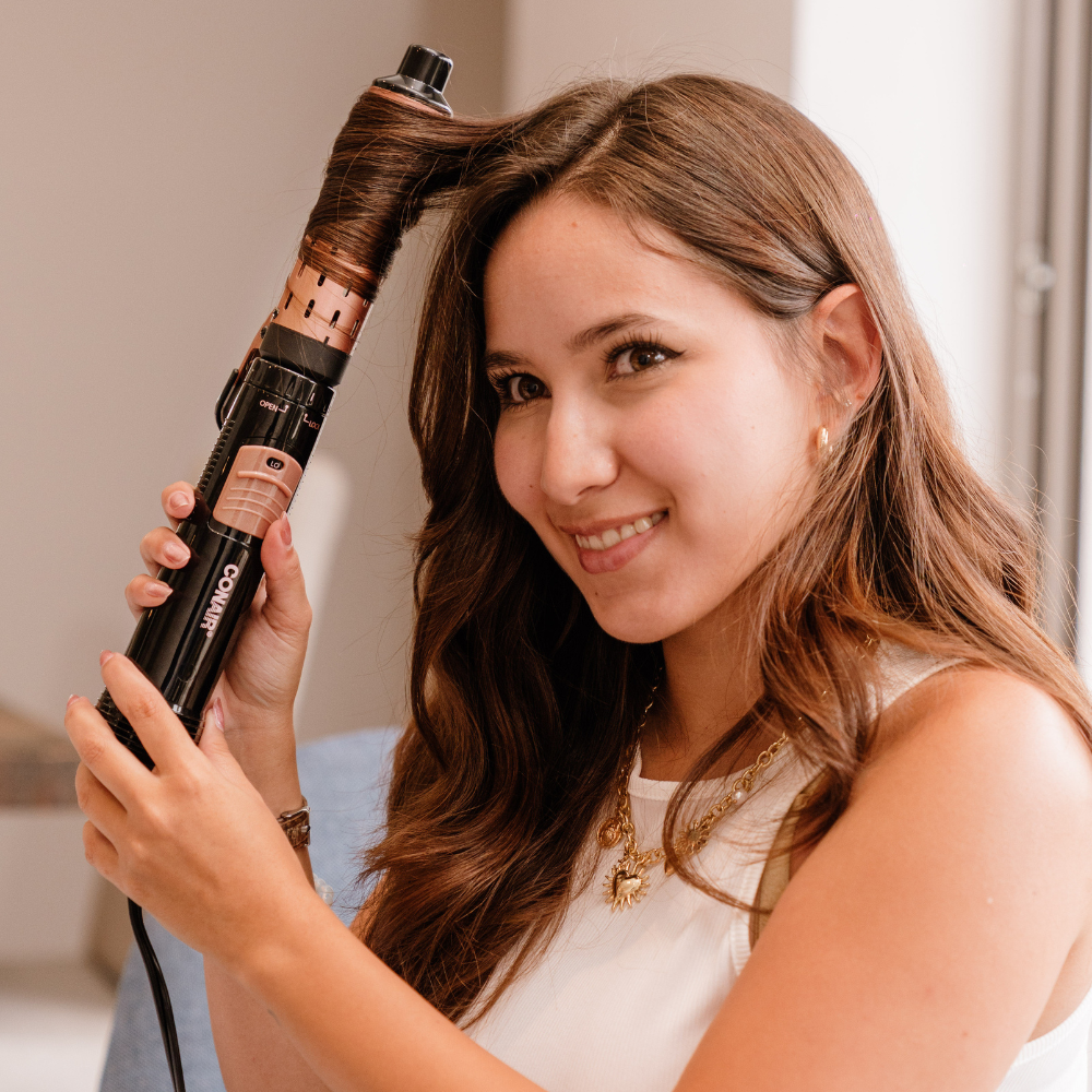 Conair Cepillo de Aire Caliente 3 en 1 – Color Rose Gold con Negro