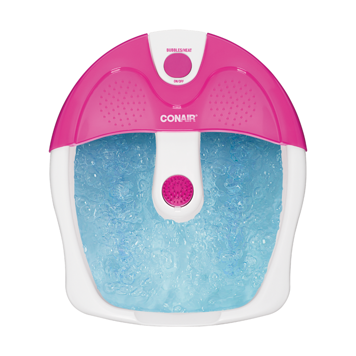 Conair Spa para Pies con Hidromasaje, Calor y Generador de Burbujas - Color Rosa y Blanco