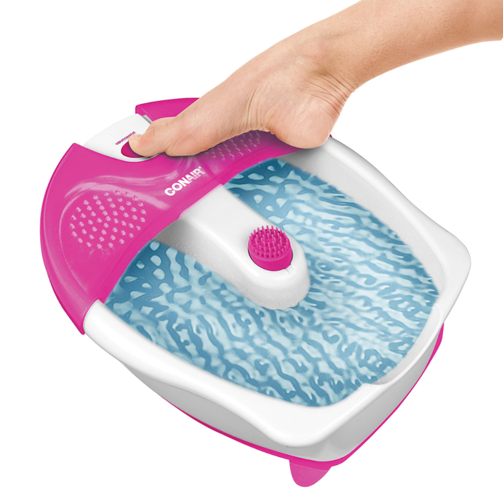 Conair Spa para Pies con Hidromasaje, Calor y Generador de Burbujas - Color Rosa y Blanco
