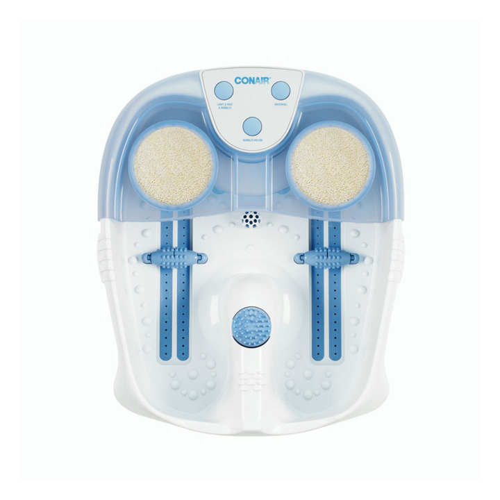 Conair Tina para Pies de Lujo con Luz y Burbujas - Color Blanco con Azul