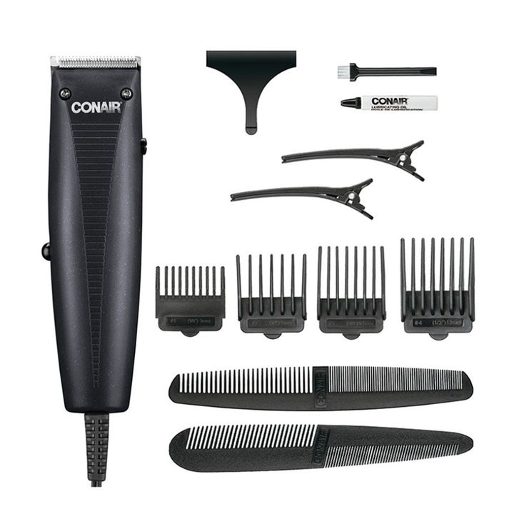 Conair Man Juego de Peluquería Alámbrico 12 Piezas - Color Negro