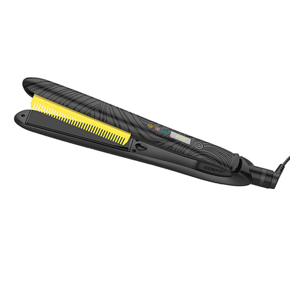Conair Alaciadora Especial para Cabello Rizado con Peines Guía - Color Negro