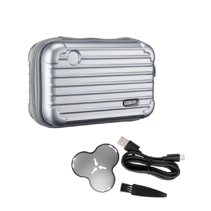 Conair Man Rasuradora Metal Pro Carga Tipo C y Estuche de Lujo - Color Plateado