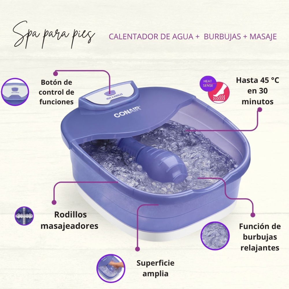 Conair Tina Para Pies con Calentador de Agua Y Burbujas