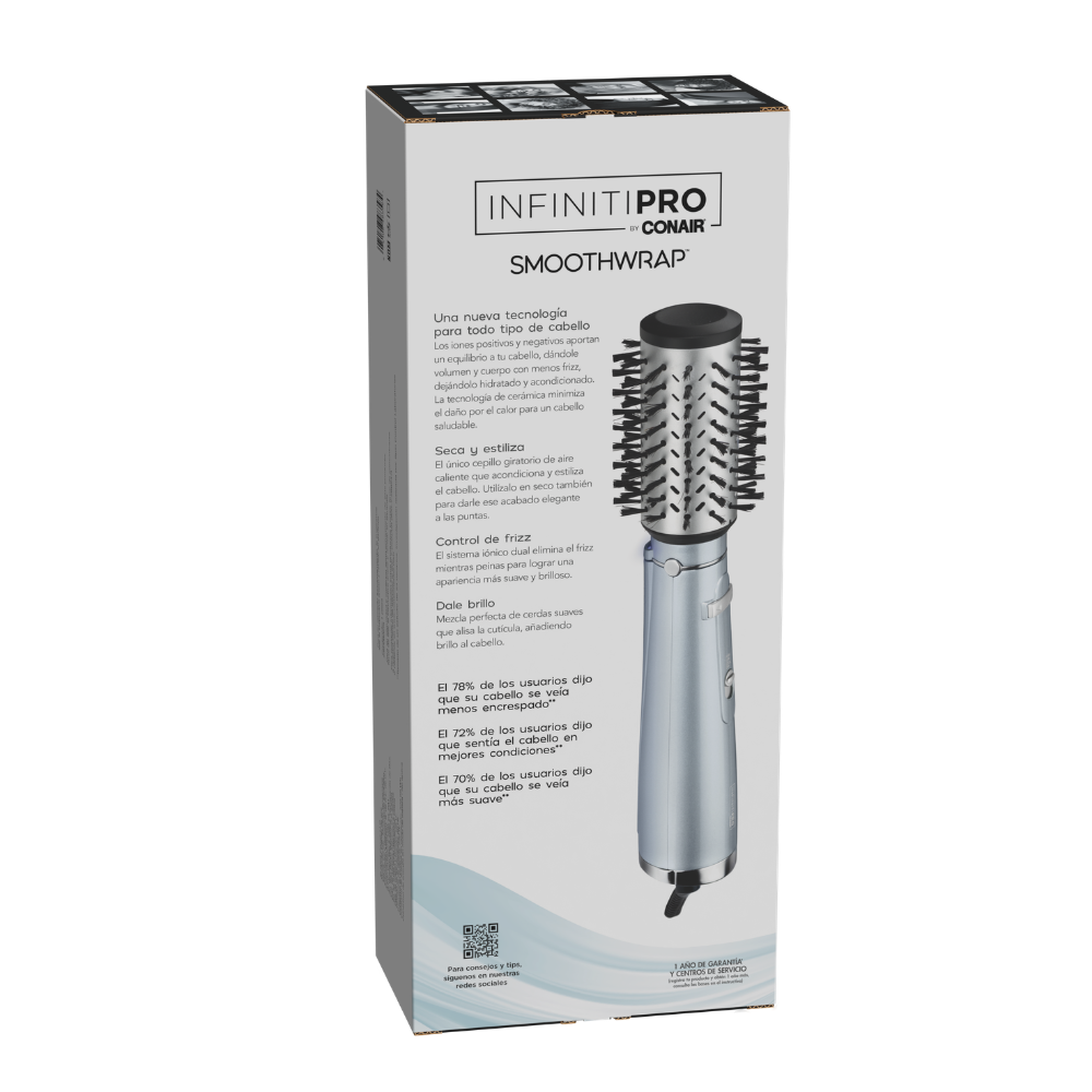Conair Cepillo de Aire InfinitiPRO SmoothWrap – Color Azul