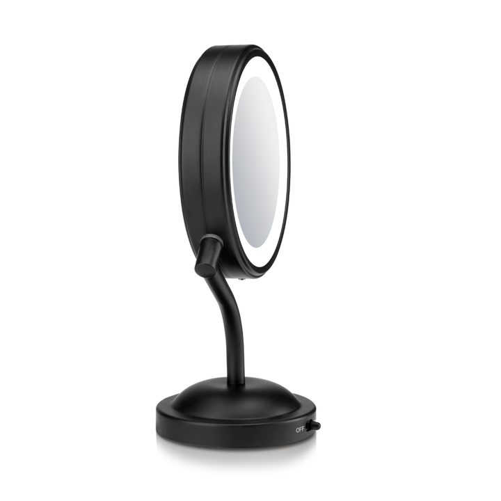 Conair Espejo de Maquillaje con Luz LED y Aumento 1X/5X – Doble cara giratoria 360°