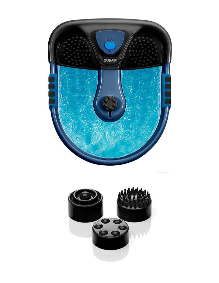 Conair Spa para Pies con Masaje de Burbujas Tiras de Gel y 3 Accesorios- Color Negro