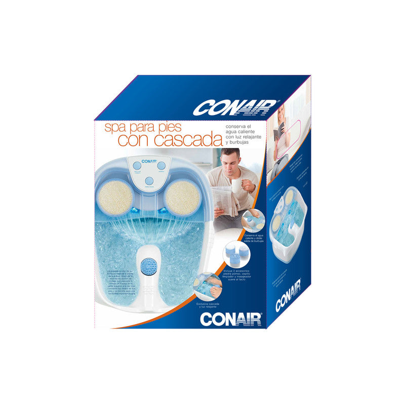 Conair Tina para Pies de Lujo con Luz y Burbujas - Color Blanco con Azul