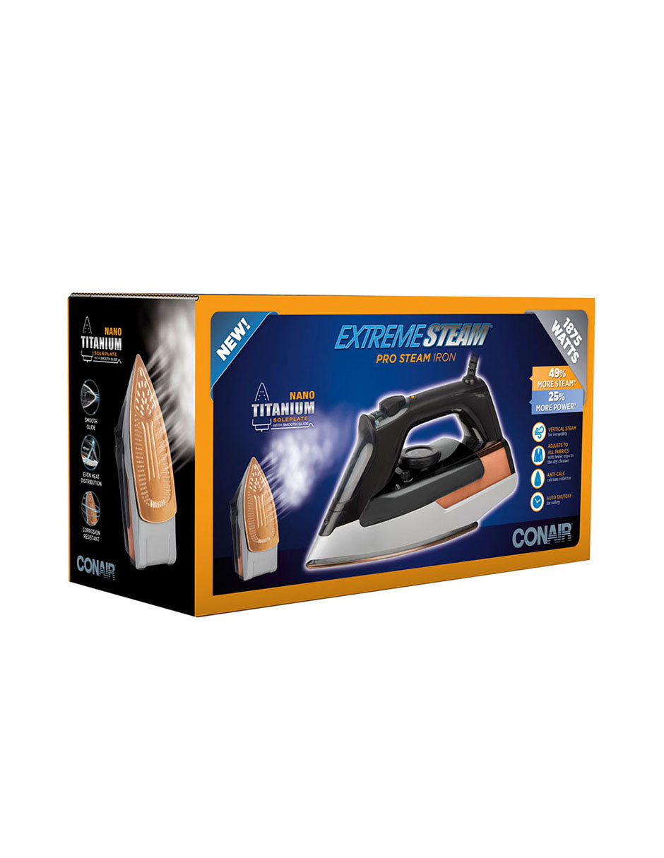 Conair Plancha de Vapor 1875W Extream Steam Pro - Color Negro con Dorado