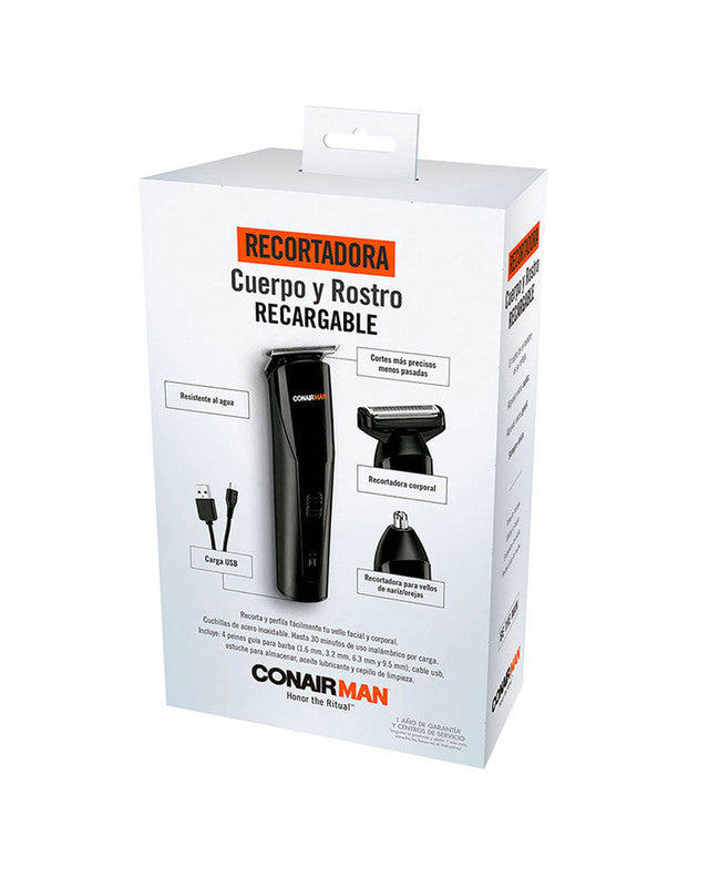 RECORTADORA RECARGABLE CROMO NEGRO