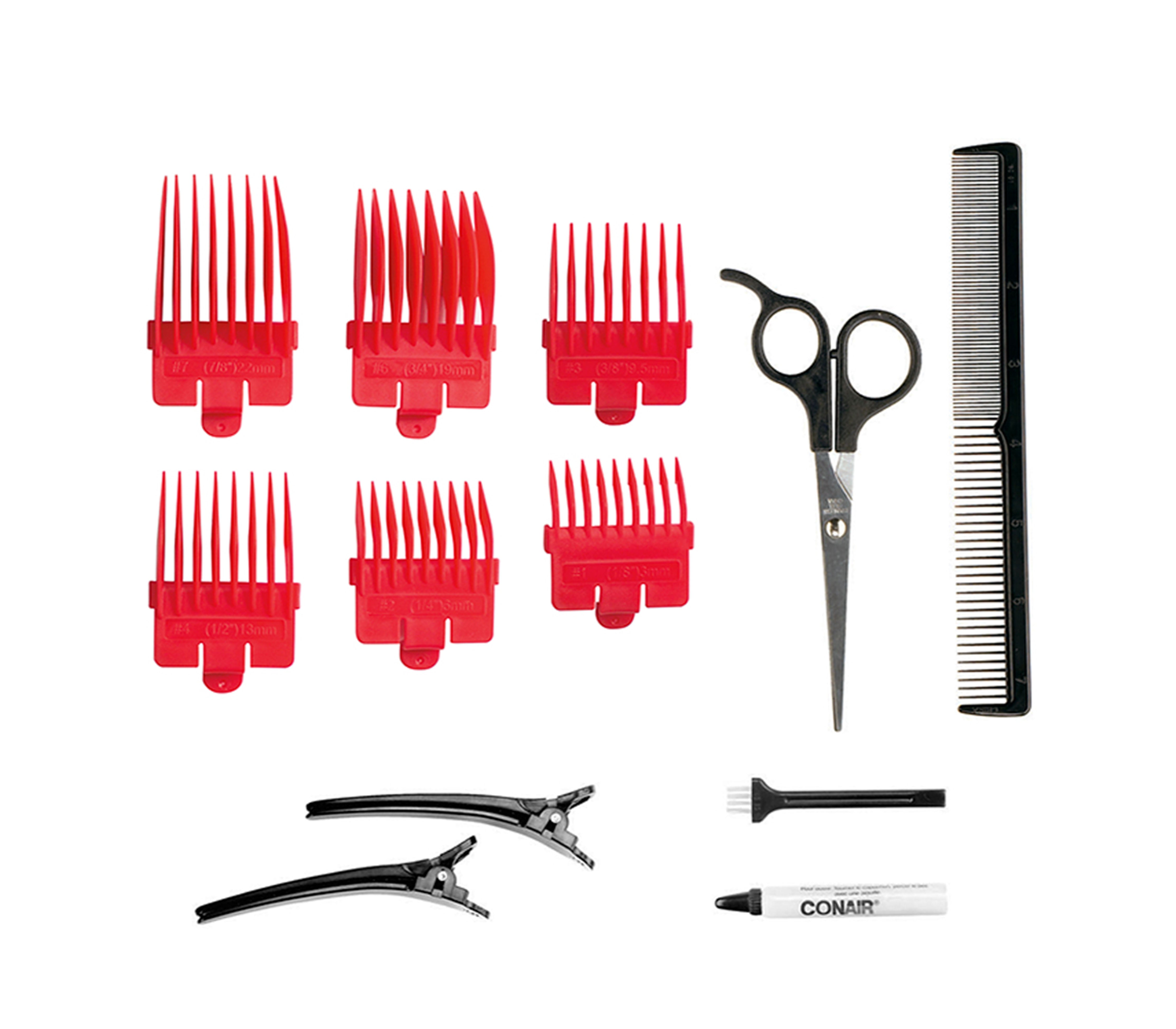 Juego De Peluquería 18 Piezas Color Negro Y Rojo