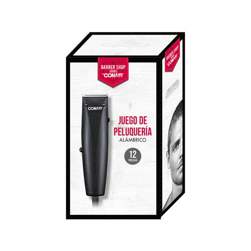 Conair Man Juego de Peluquería Alámbrico 12 Piezas - Color Negro