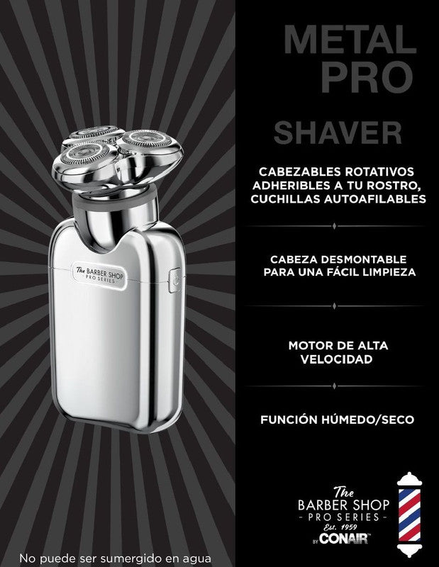 BBS METAL LITHO FLASK SHAVER BLK