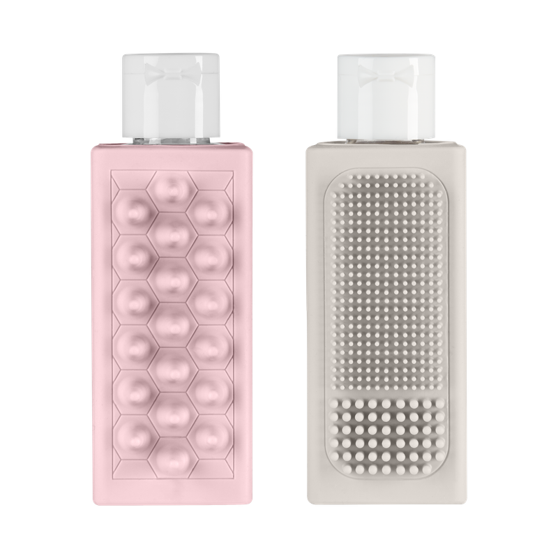 Conair Botellas de Viaje con Textura para Exfoliación - Color rosa y gris