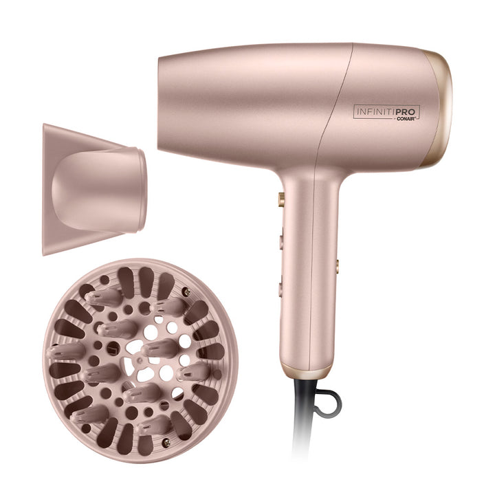 Conair Secadora InfinitiPro Frizz Free Flex con Control de Iones Personalizable- Color Rose Gold