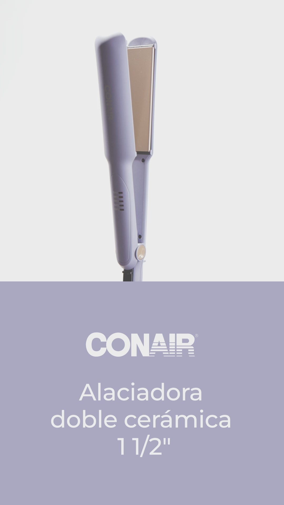 Conair Alaciadora Doble Cerámica -Color Lila con Dorado