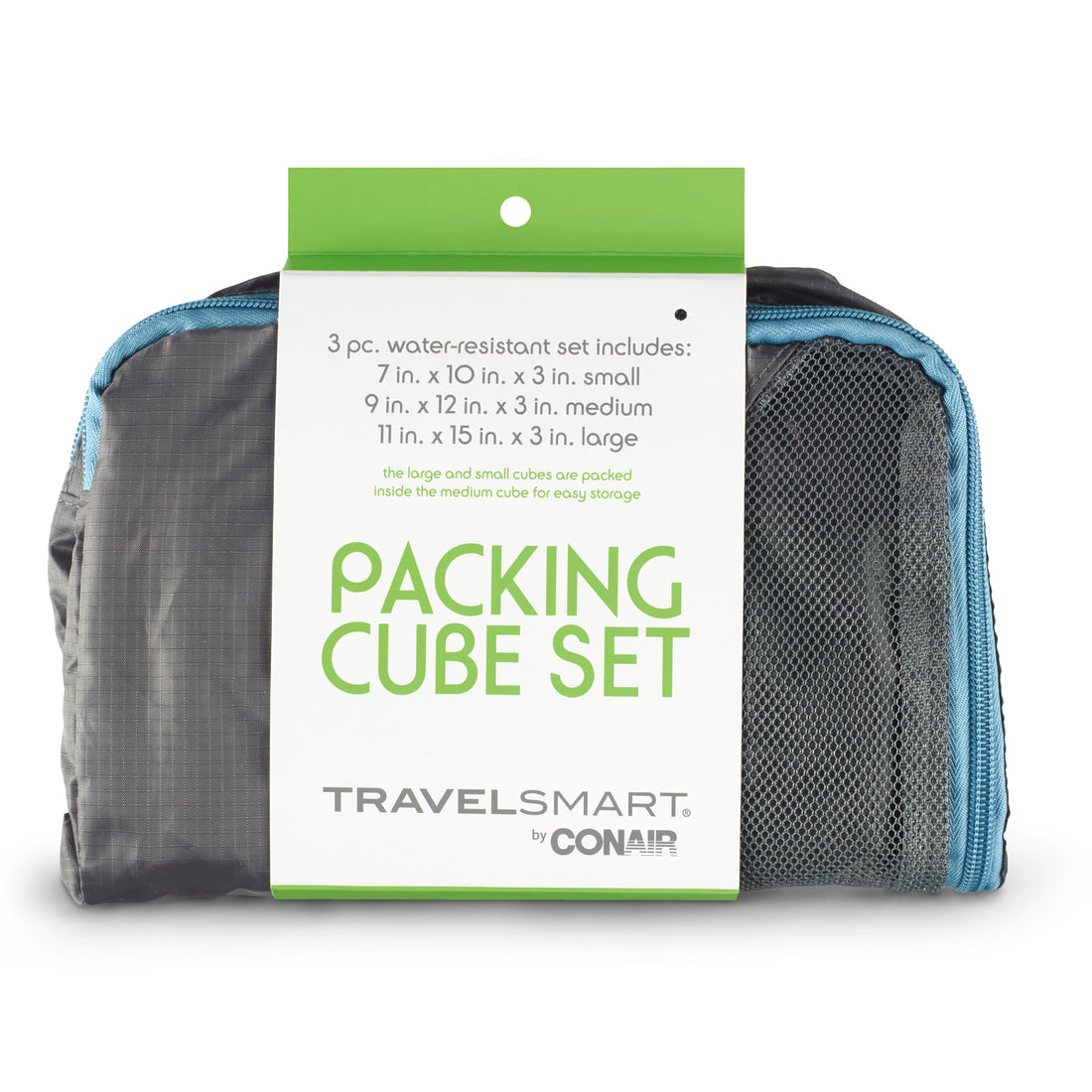 3 BOLSAS DE VIAJE IMPERMEABLES GRIS CON AZUL