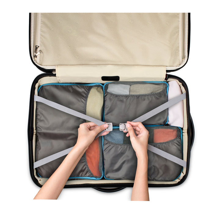 3 BOLSAS DE VIAJE IMPERMEABLES GRIS CON AZUL